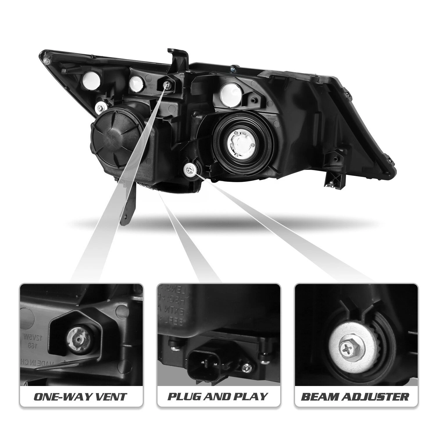 2007-2013 Acura MDX Headlights HID Headlights Assembly Pair w/o AFS