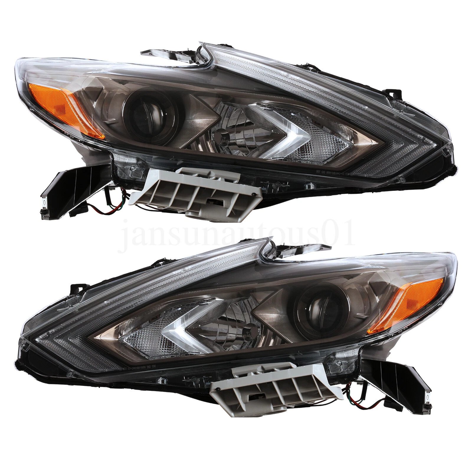 2016 2018 Nissan Altima Left&Right Halogen Headlight Black