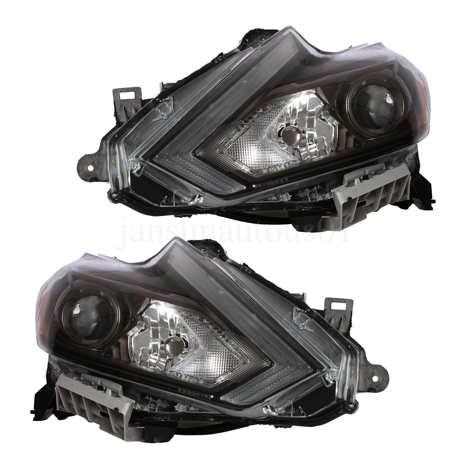 2016 2018 Nissan Altima Left&Right Halogen Headlight Black